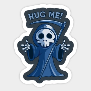 Grim Reaper Wants a Hug Cute Scary Halloween Hug Me Sticker